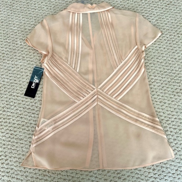 DKNY Sheer Buttondown Blouse - Picture 3 of 4